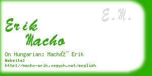 erik macho business card